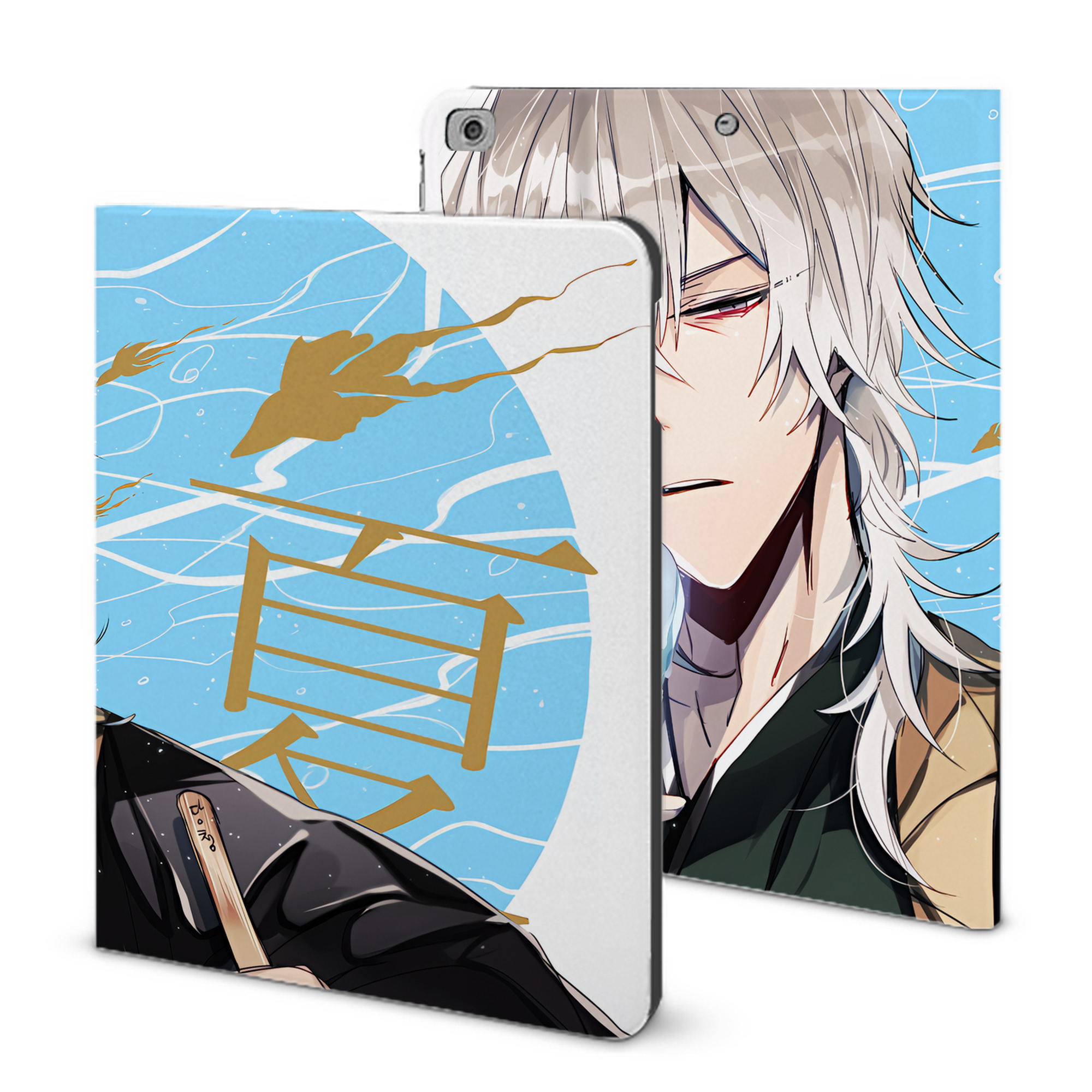 （画像用） 文豪ストレイドッグス Bungo Stray Dogs IPad ケース ブック型 PUレザー TPU 耐衝撃 軽量 薄型 ペン収納なし 全面保護 IPad 各モデル対応